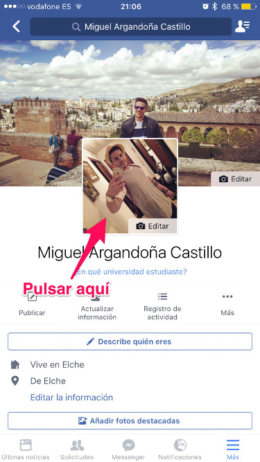 foto de perfil temporal