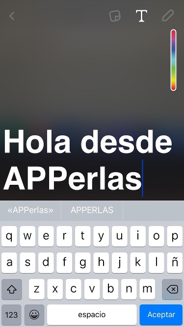 Cambia de color palabras en textos Snapchat