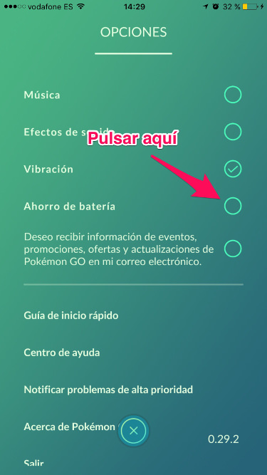 batería en Pokémon Go 2
