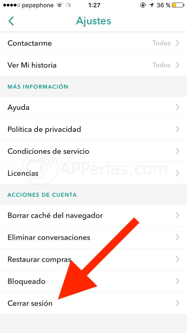 Cerrar sesión si Snapchat ocupa mucho Cerrar sesión si Snapchat ocupa mucho