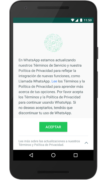 No aceptar número de WhatsApp 1