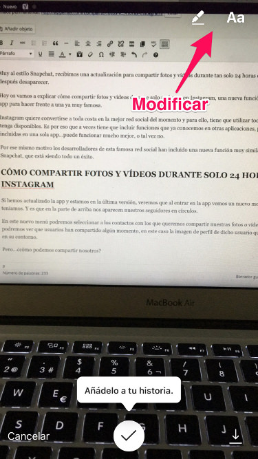 Compartir historia 24 horas en Instagram 2