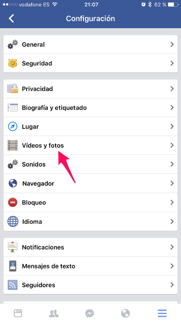 Vídeos y fotos HD a Facebook 1