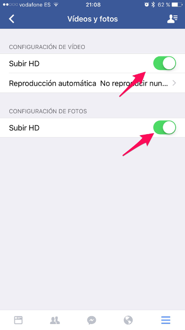 Activar HD a Facebook 2