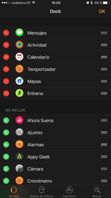 Añadir aplicaciones Dock del Apple Watch 2