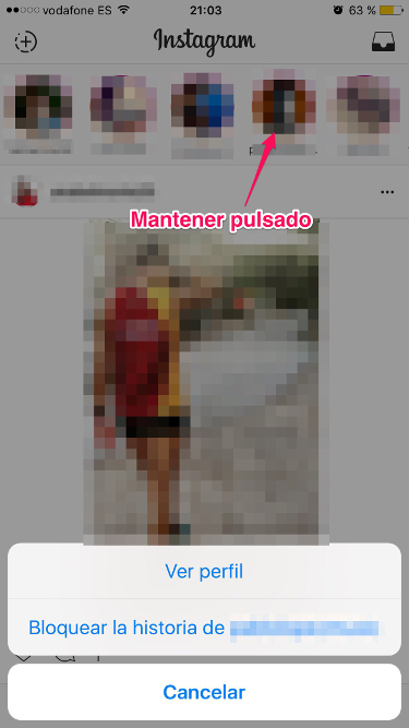 Bloquear la historia Bloquea el Instagram 1