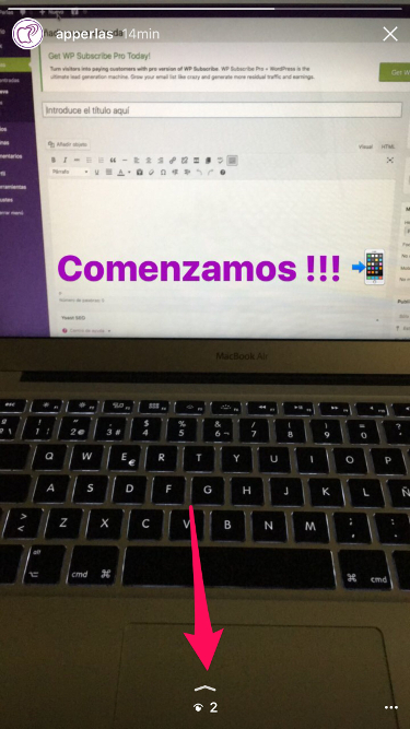 Pulsar en icono Instagram Stories en iPhone 1