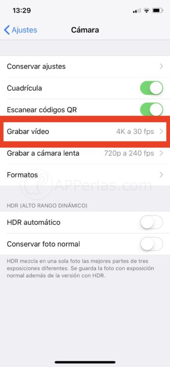 Activar 4k en iPhone Activar 4k en iPhone