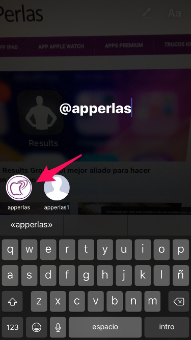 usuario en Instagram Stories 1