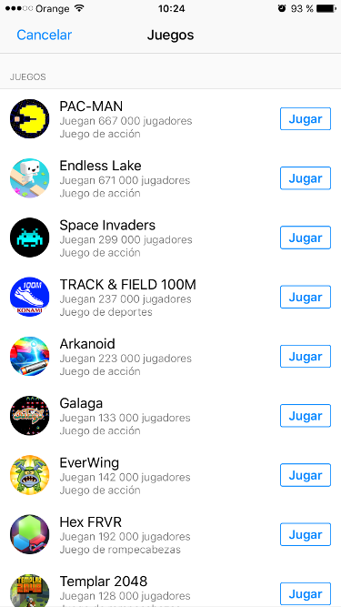 Seleccionar juego juegos de Facebook Messenger 3