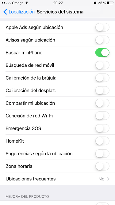 Opciones de localización Opciones de localización
