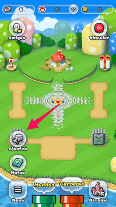 Ajustes batería en Super Mario Run 1