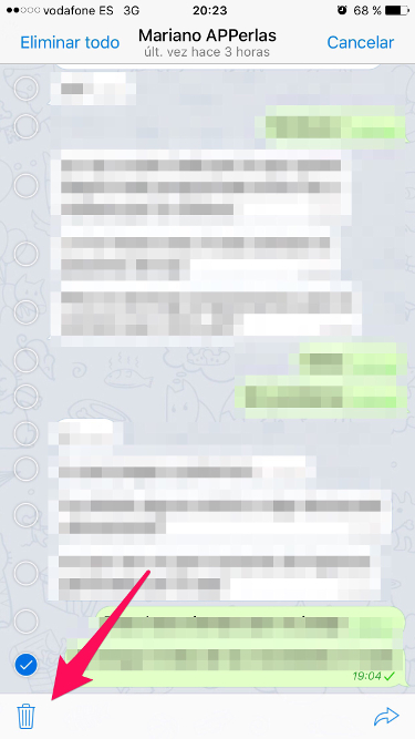 Borrar mensajes enviados en Telegram 1