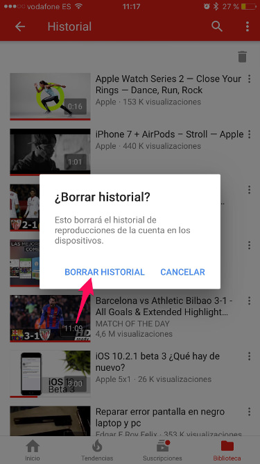 historial de Youtube 2