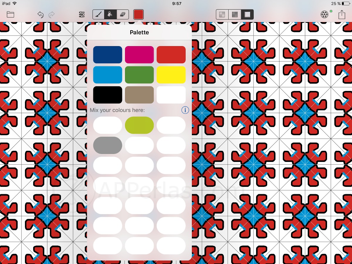 Colorea en amaziograph app de dibujo par iPad