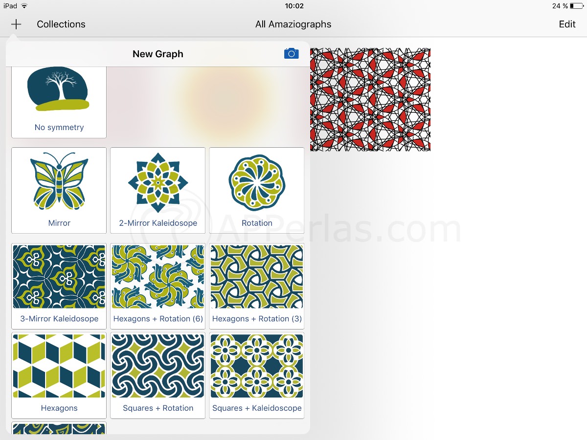 Interfaz de amaziograph app de dibujo