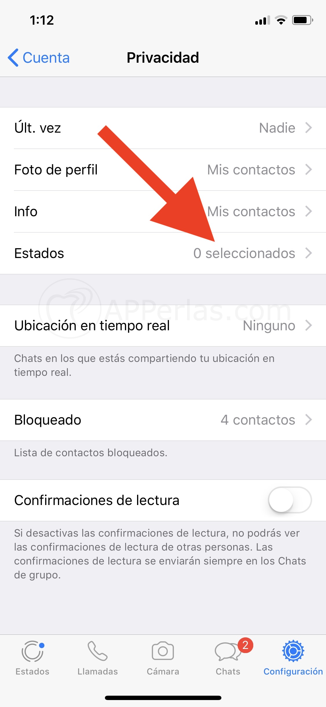 Desactivar estados de Whatsapp Desactivar estados de Whatsapp