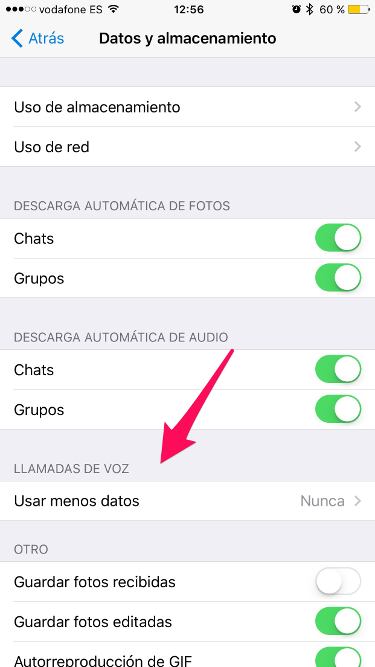 Usar menos datos llamadas de voz 1