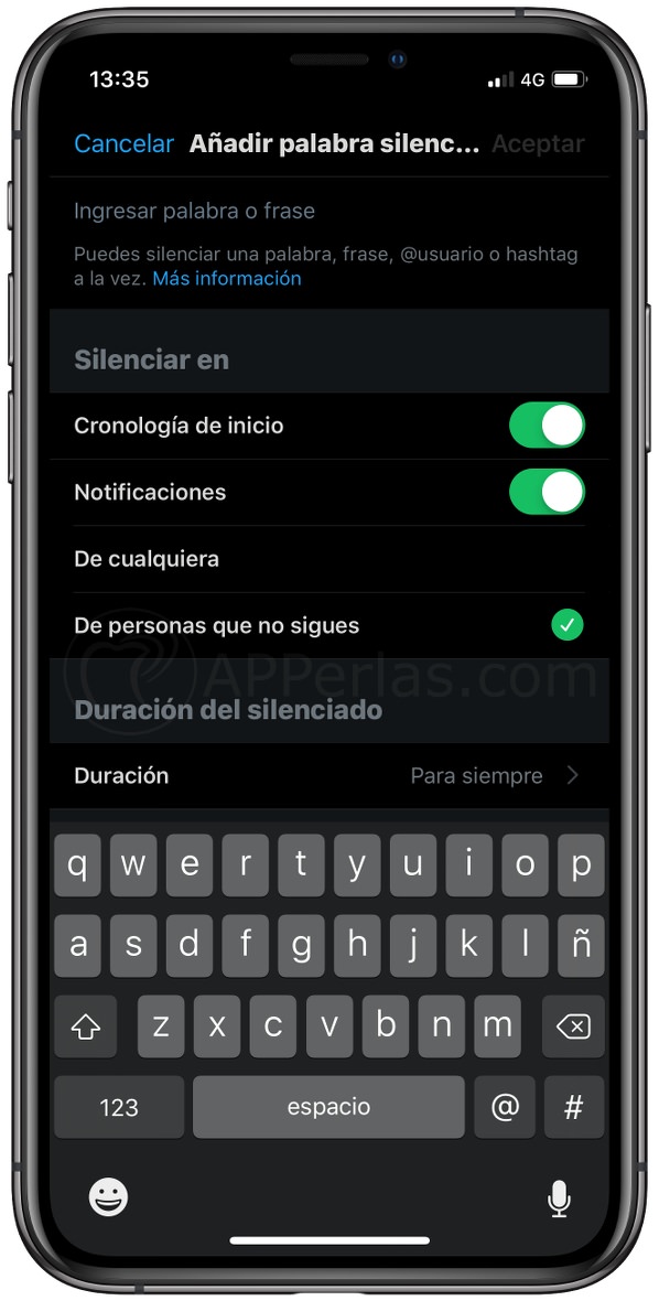 Configura la función silenciar palabras en Twitter Configura la función silenciar palabras en Twitter