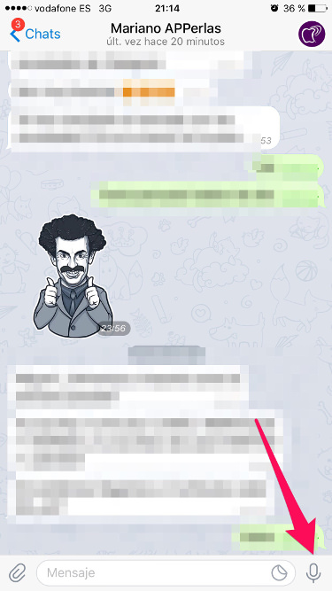 microfono videomensajes desde Telegram 1