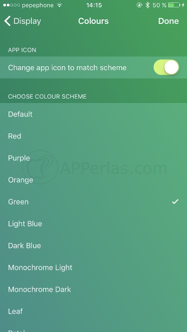 Modificar el color de la app Modificar el color del icono app
