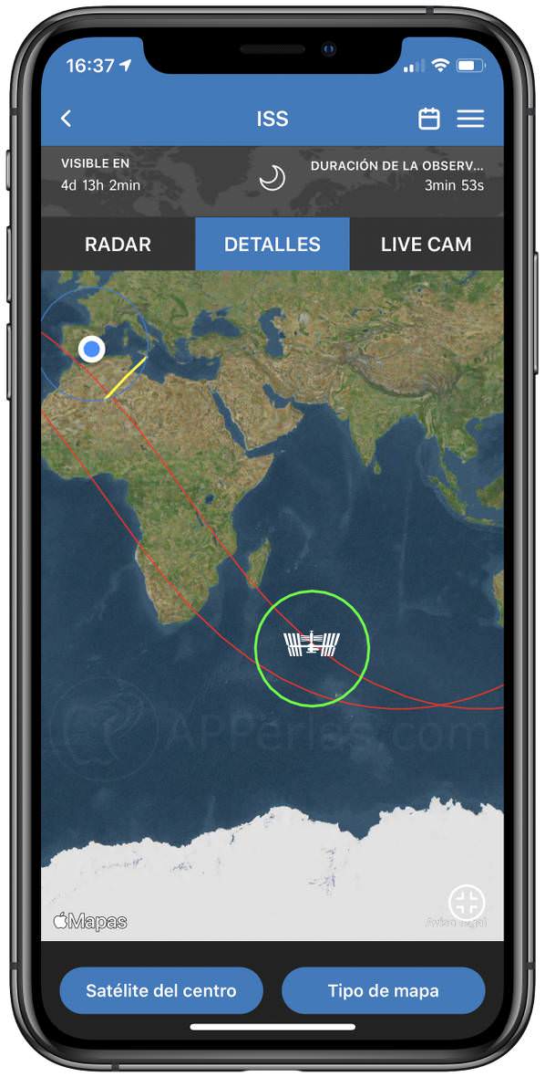 Trayectoria de la ISS Trayectoria de la ISS