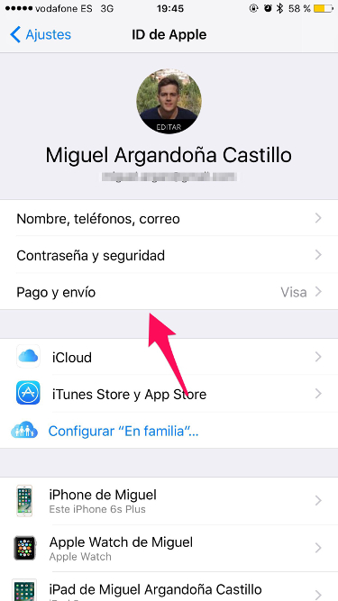 Pago y envío factura de Movistar 1