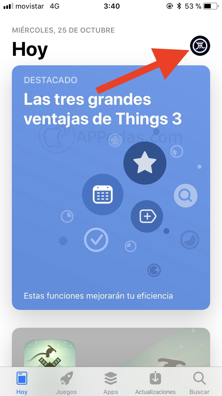 Pulsa en la imagen de tu perfil