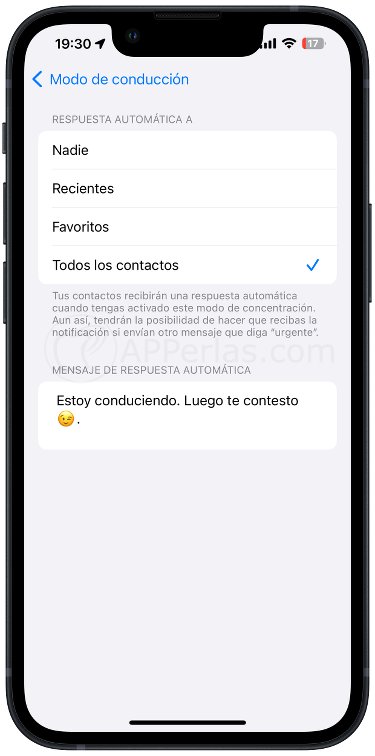 Mensaje automático mientras conduces Mensaje automático mientras conduces