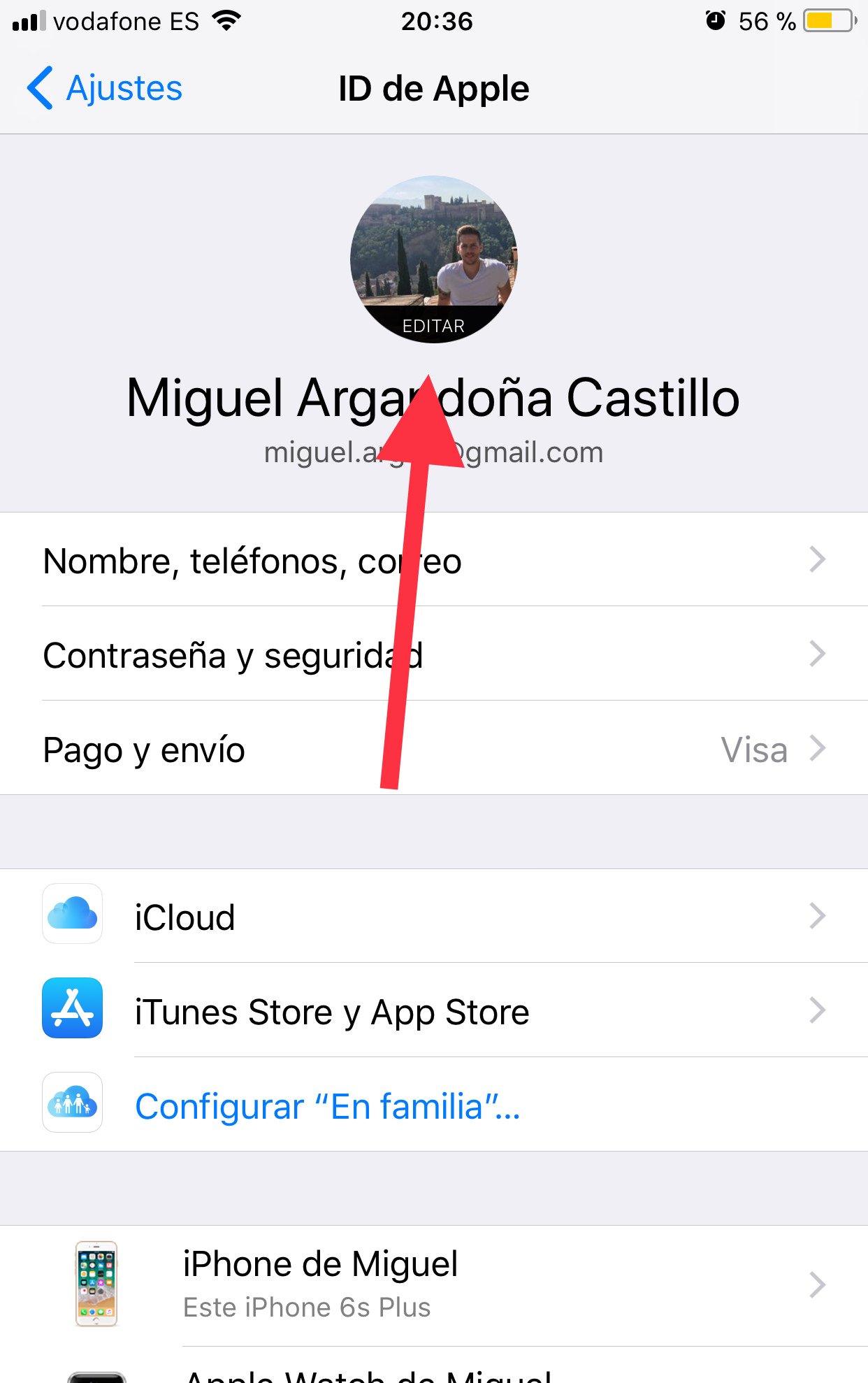 Editar perfil de iCloud 2