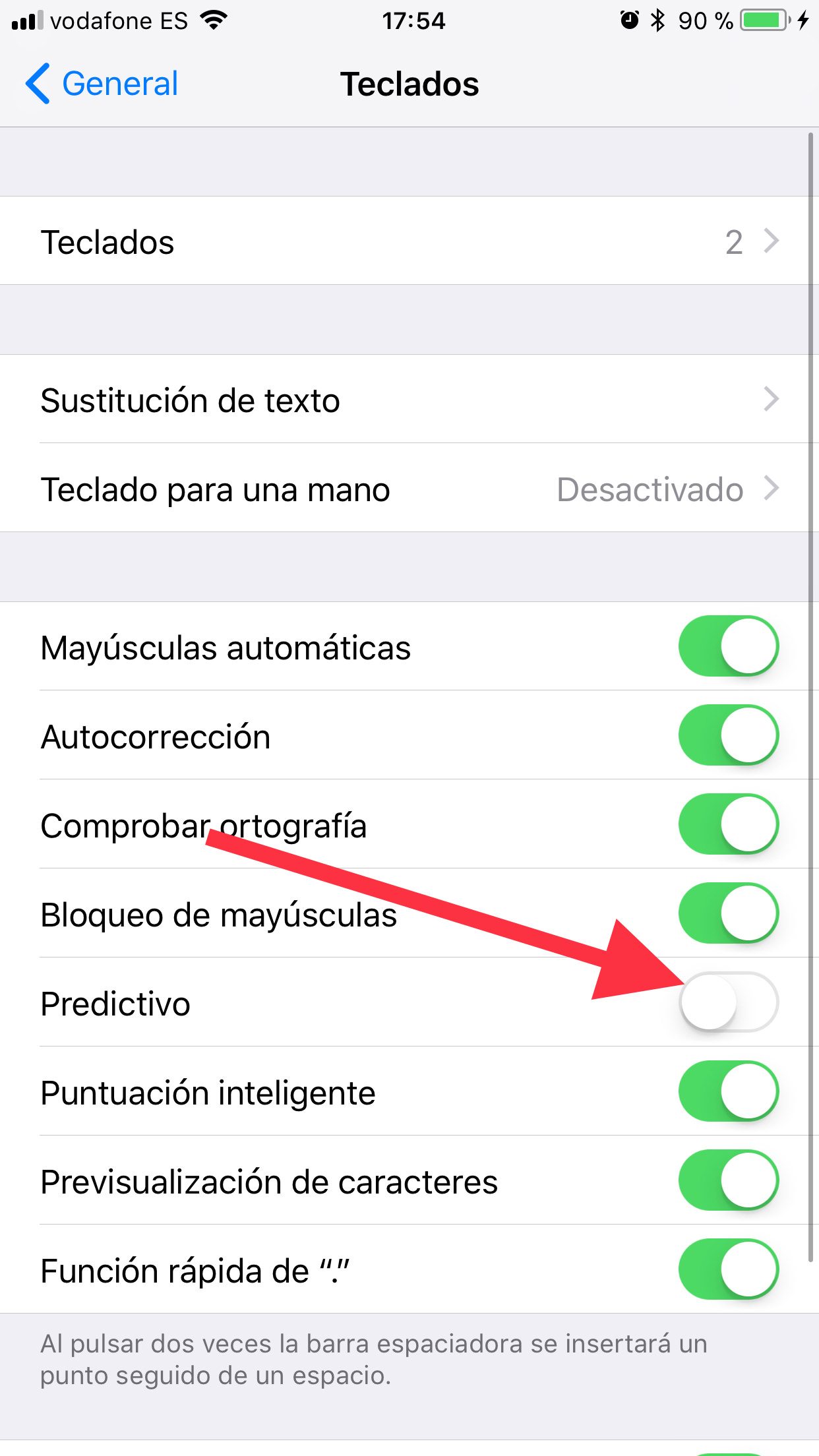 Predictivo teclado del iPhone 2