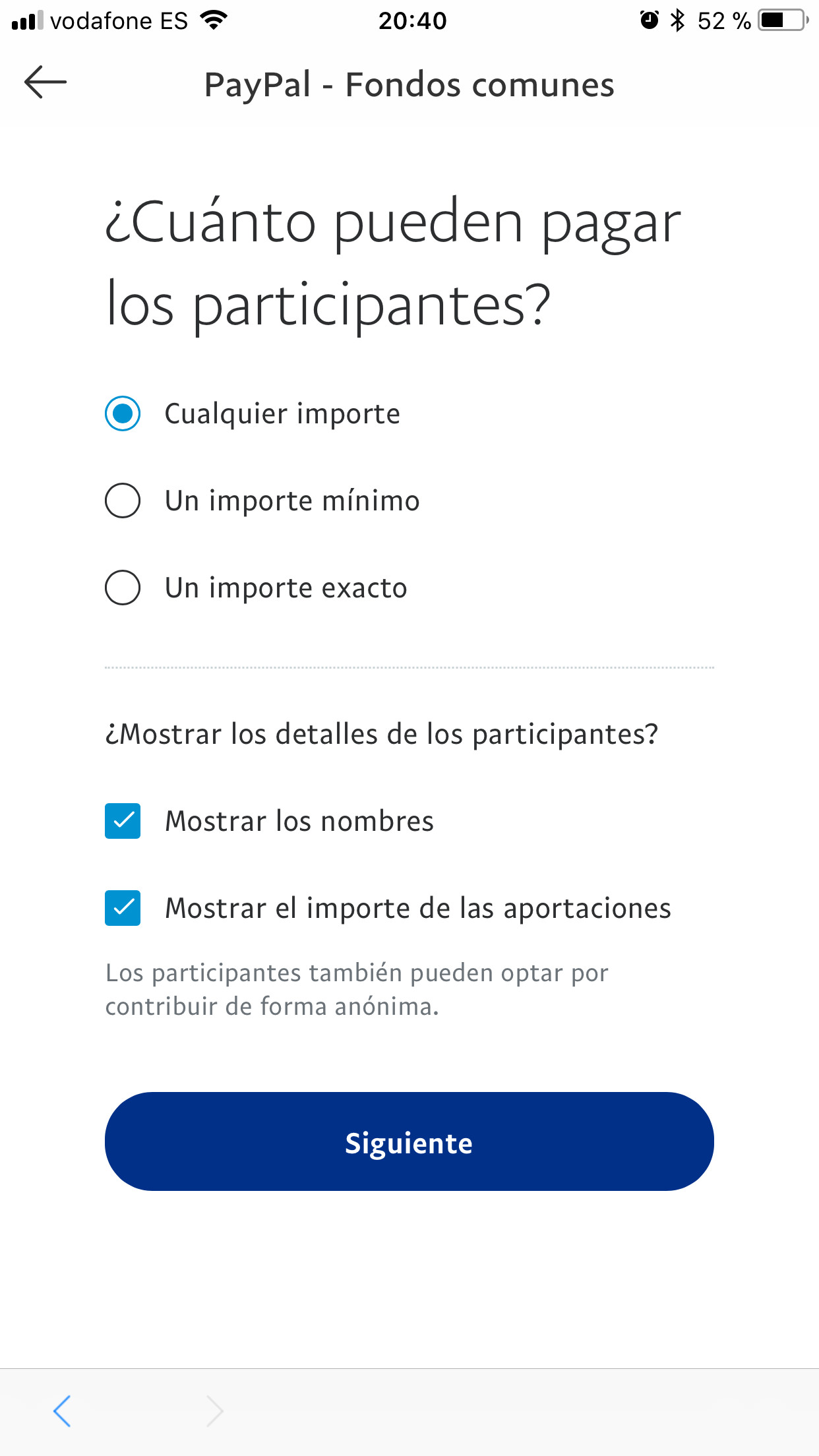 Cantidades dinero con PayPal 3