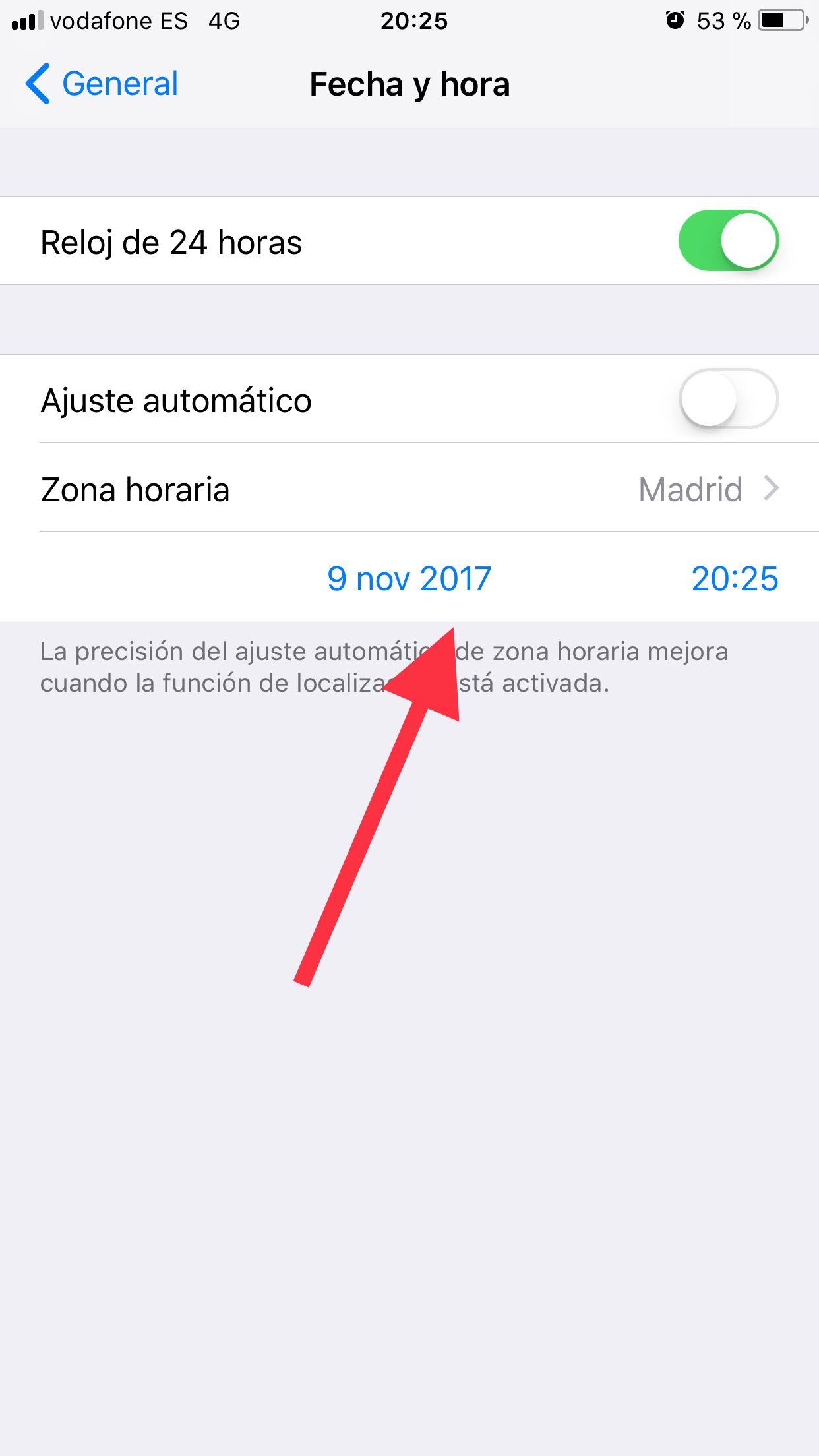 Cambiar hora borrar los mensajes de Whatsapp 1