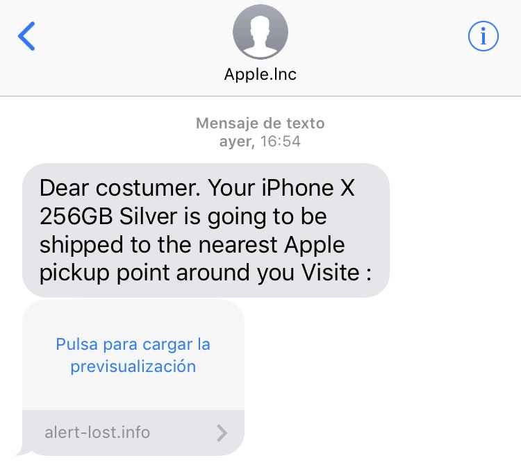 SMS robado el iPhone 1