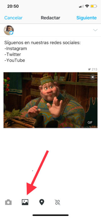 Foto tweet con GIF 1