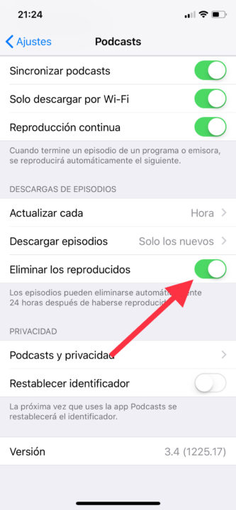 Eliminar eliminar podcasts 1