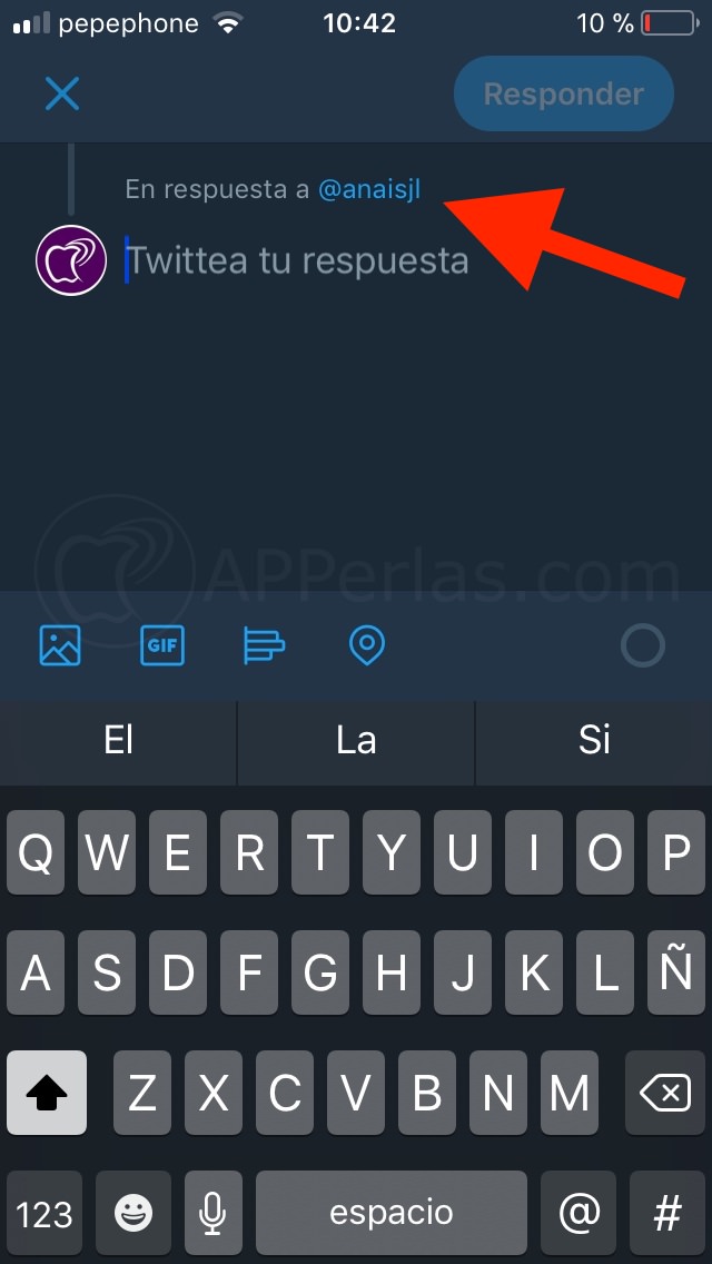 Responder un tweet a una persona Responder un tweet a una persona