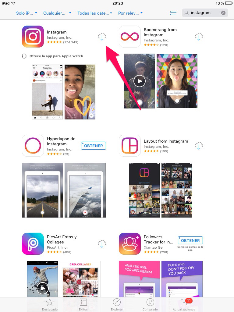 Descargar para iPhone en iPad 2