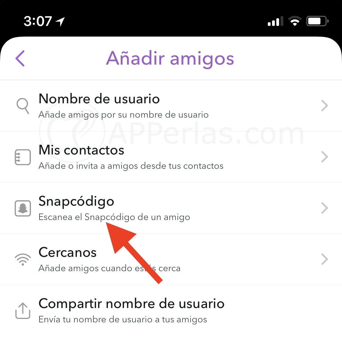 Escanear un Snapcódigo Escanear un Snapcódigo
