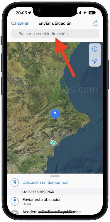 Buscar la dirección en el buscador del mapa Buscar la dirección en el buscador del mapa