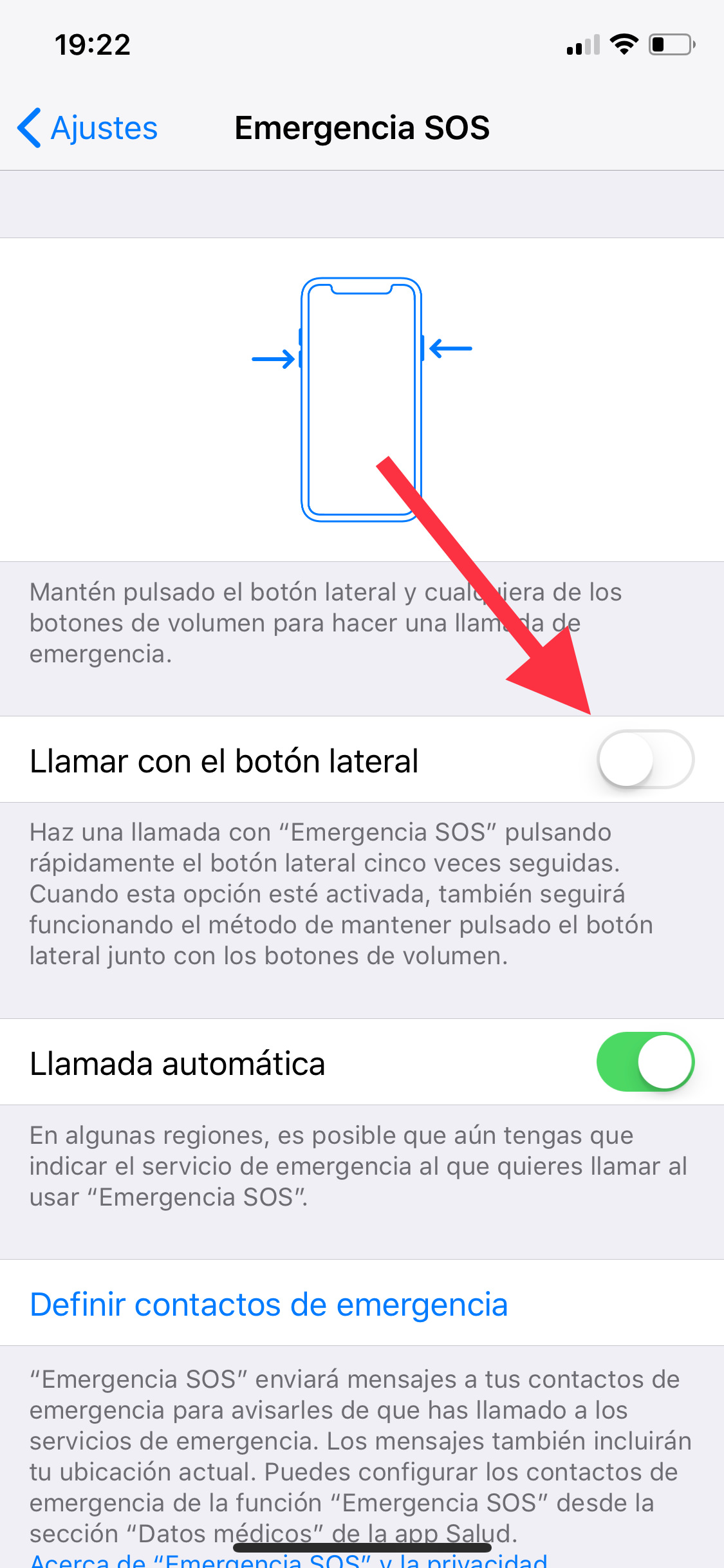Activar emergencia en el iPhone 1