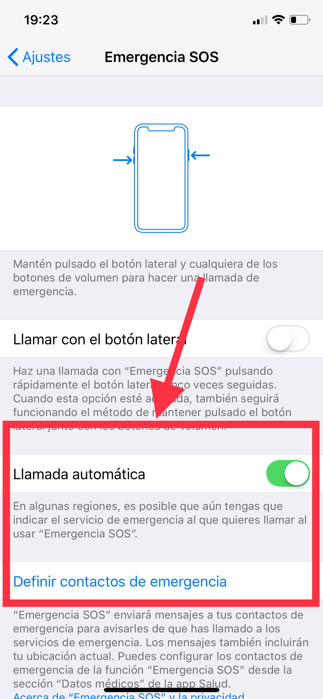 Agregar emergencia en el iPhone 2