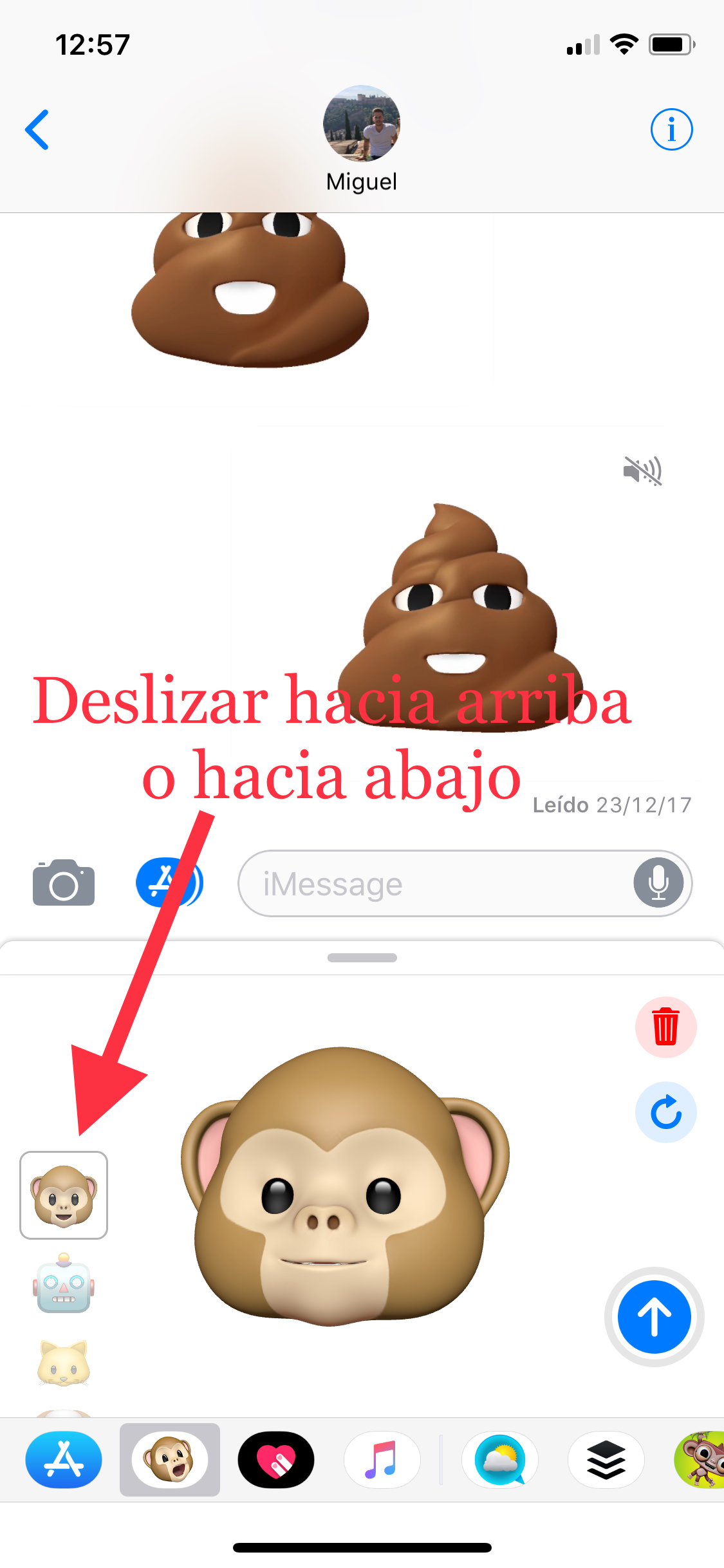 Deslizar animojis del iPhone X 1