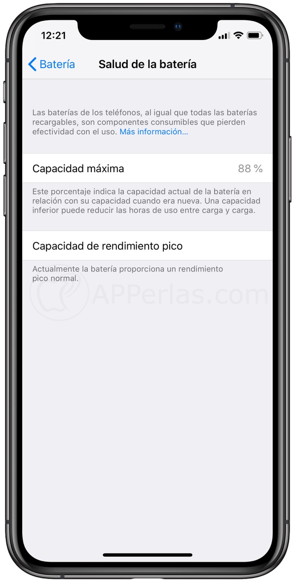 Información sobre la pila del iPhone Información sobre la pila del iPhone
