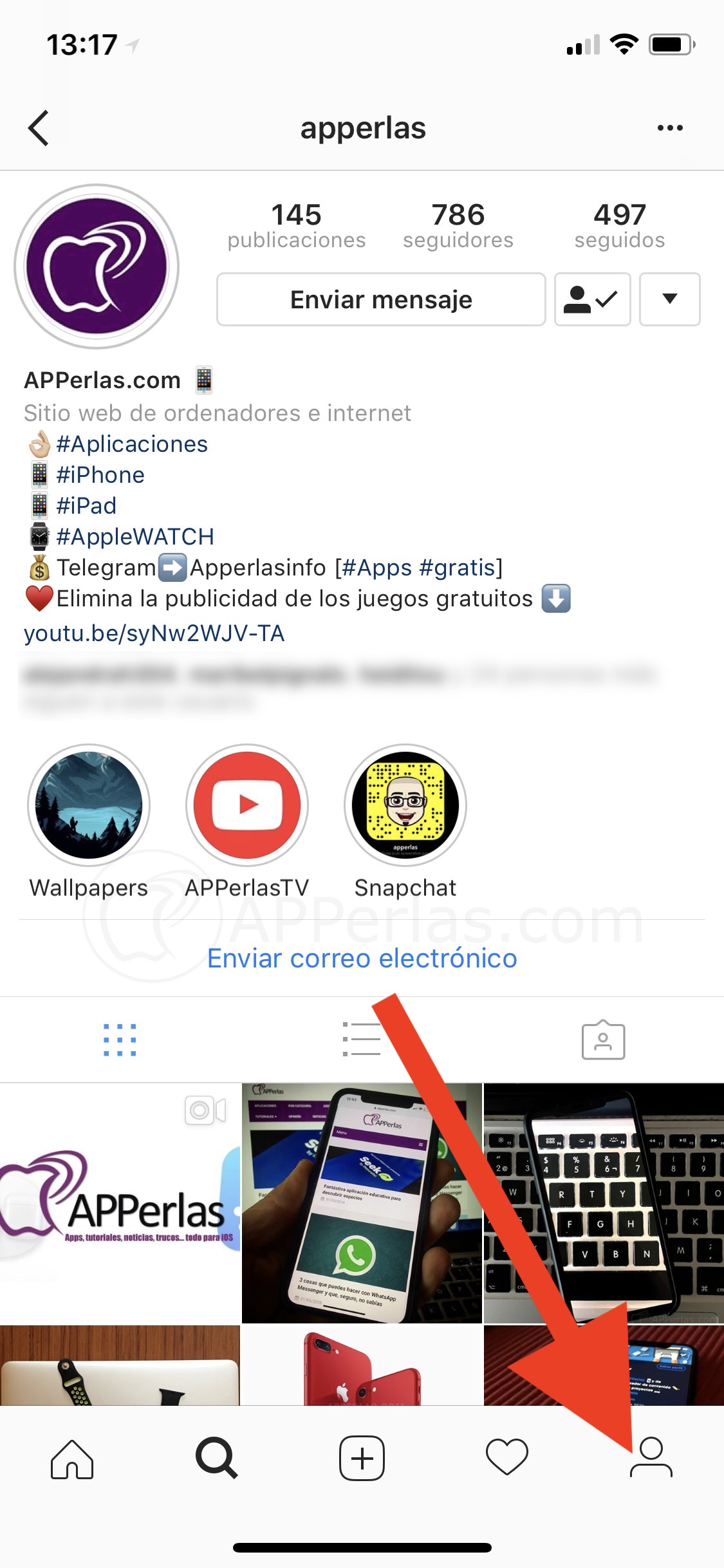 Accede a tu bio de Instagram Accede a tu bio de Instagram