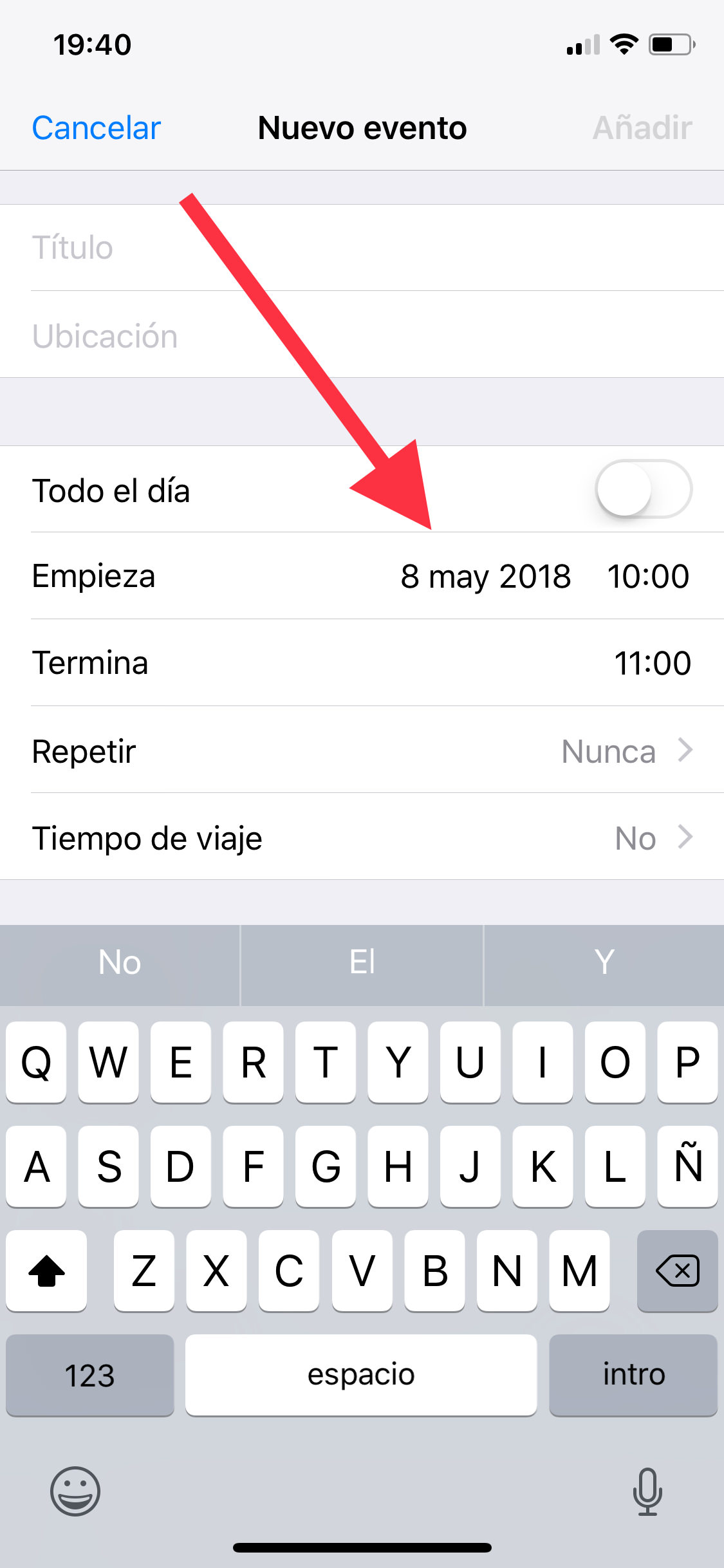 Calendario añadir eventos 2