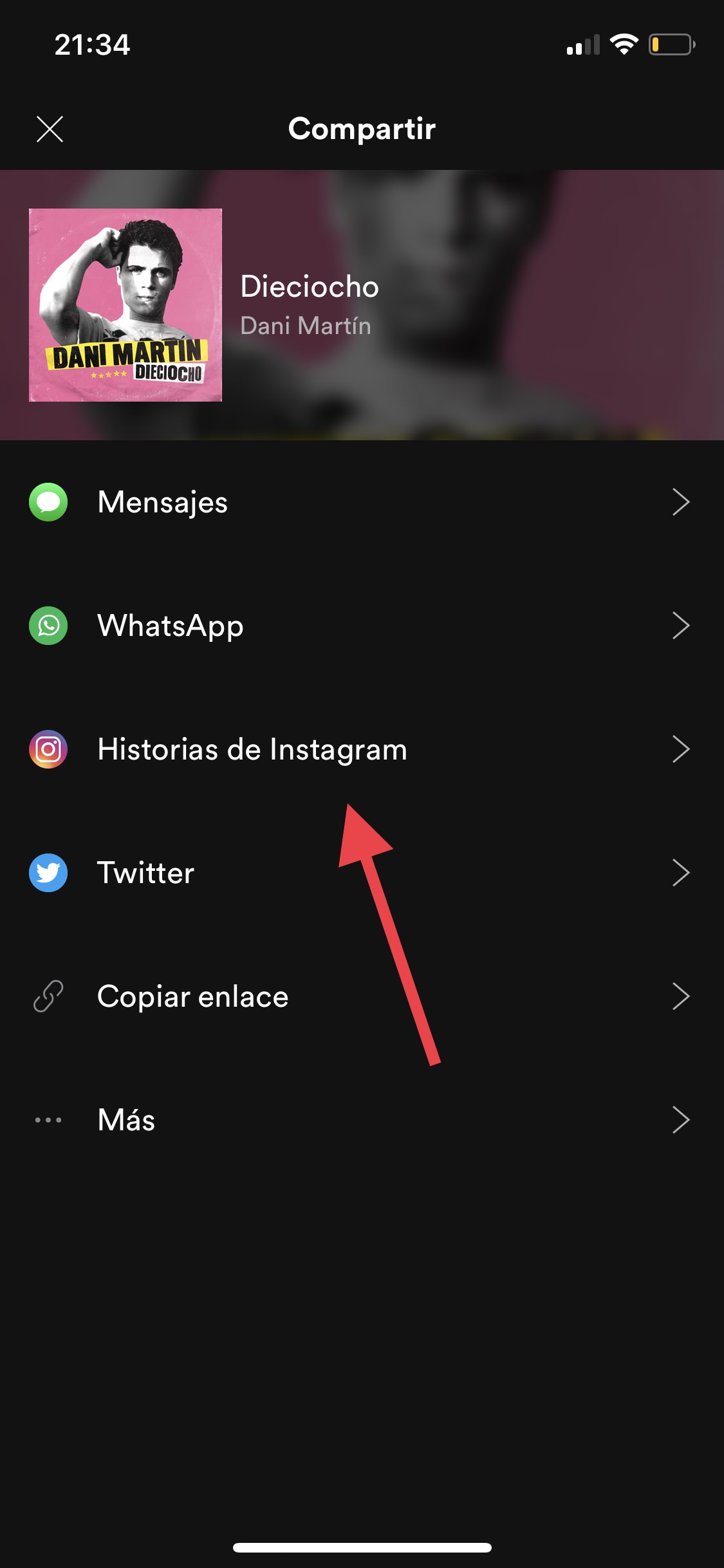 Historias Spotify en Instagram 1