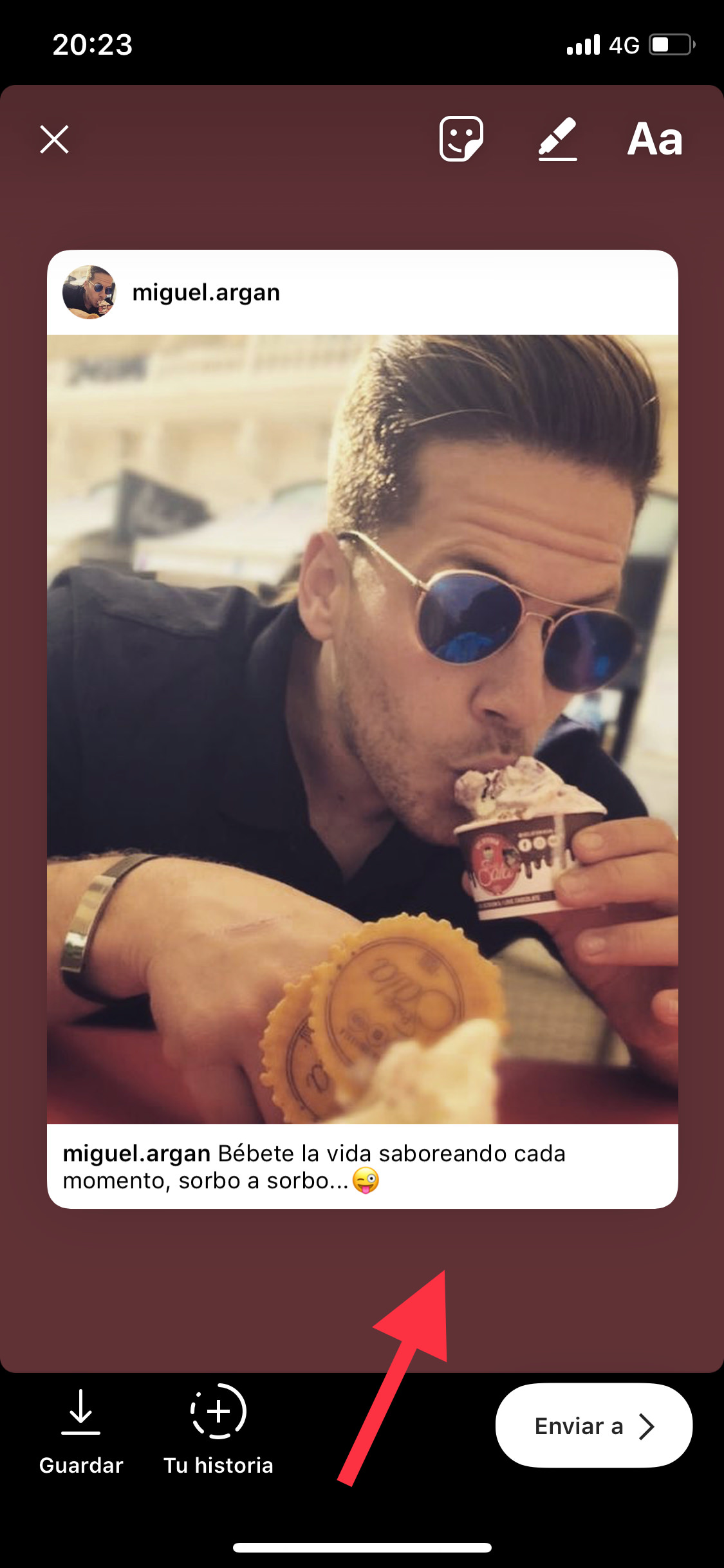 Ejemplo publicaciones en las historias 2