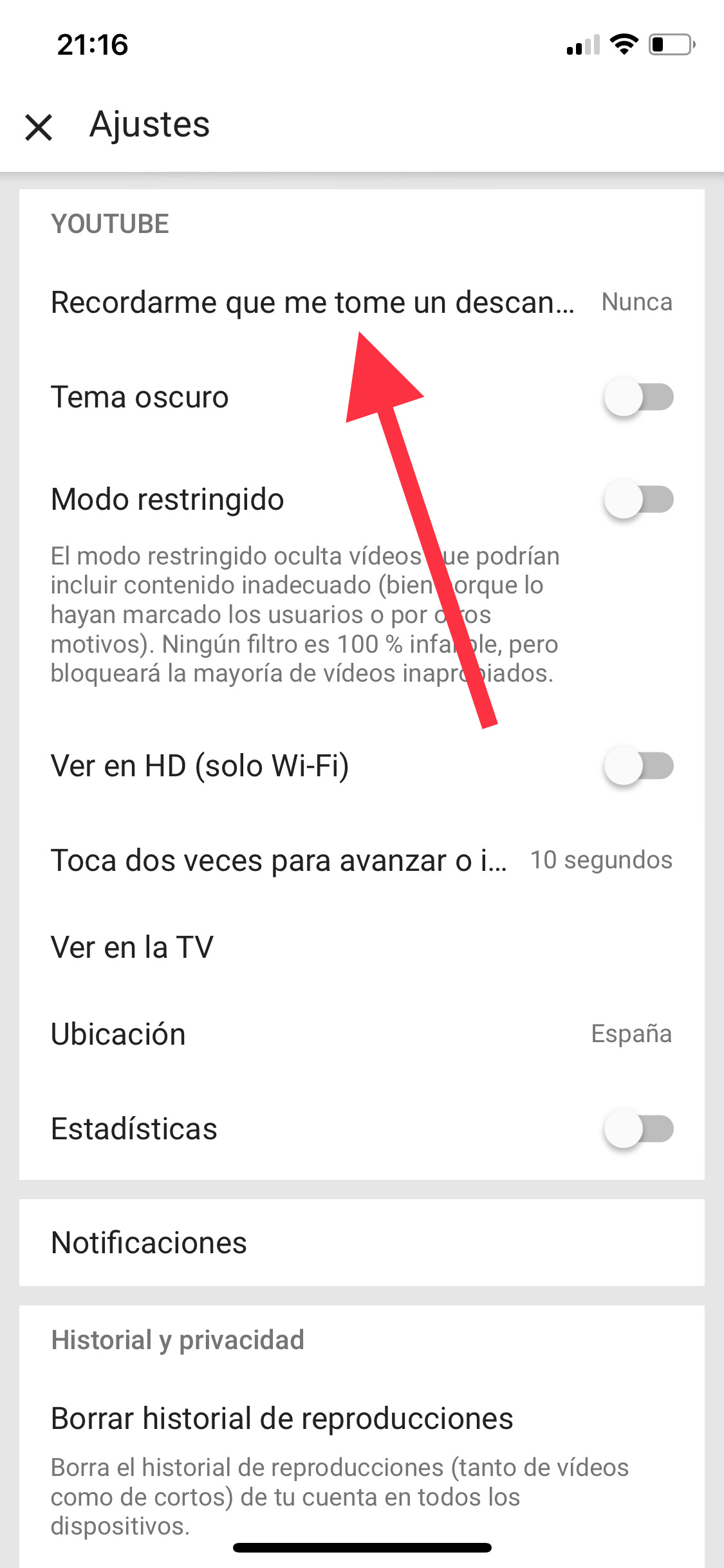 Youtube ver vídeos en el iPhone 1