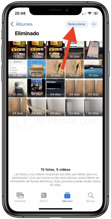 Selecciona las fotos que quieras borrar Selecciona las fotos que quieras borrar